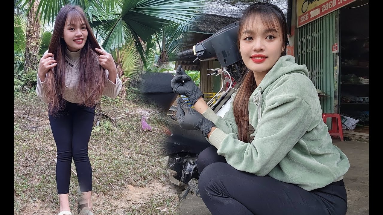 Motorcycle repair girl replaces many parts for Wave@110. - YouTube