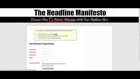 Registration Page Video