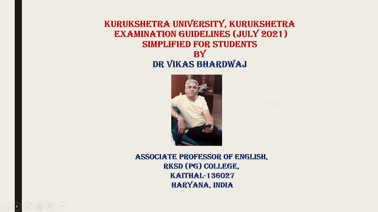 Kurukshetra University, Kurukshetra Examination Guidelines (July 2021) Simplified For Students