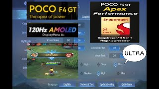 Poco F4 GT Gaming highlights with Ultra Refresh Rate Mobile Legends. mobilelegend gaming pocof4gt