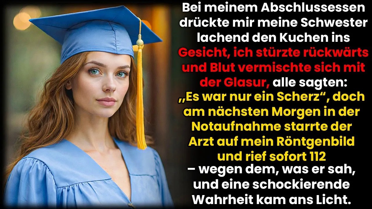 Beim Abschlussessen drückte mir meine Schwester Kuchen ins Gesicht – doch der Notarzt rief 112