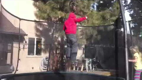 Garrett McConnell on trampoline