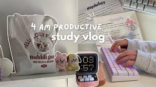 study vlog  waking up at 4am, revising for exams, note taking, rose pasta, beach picnic, skincare