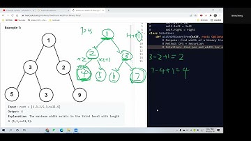 Leetcode 662. Maximum Width of Binary Tree. Recursion. Python