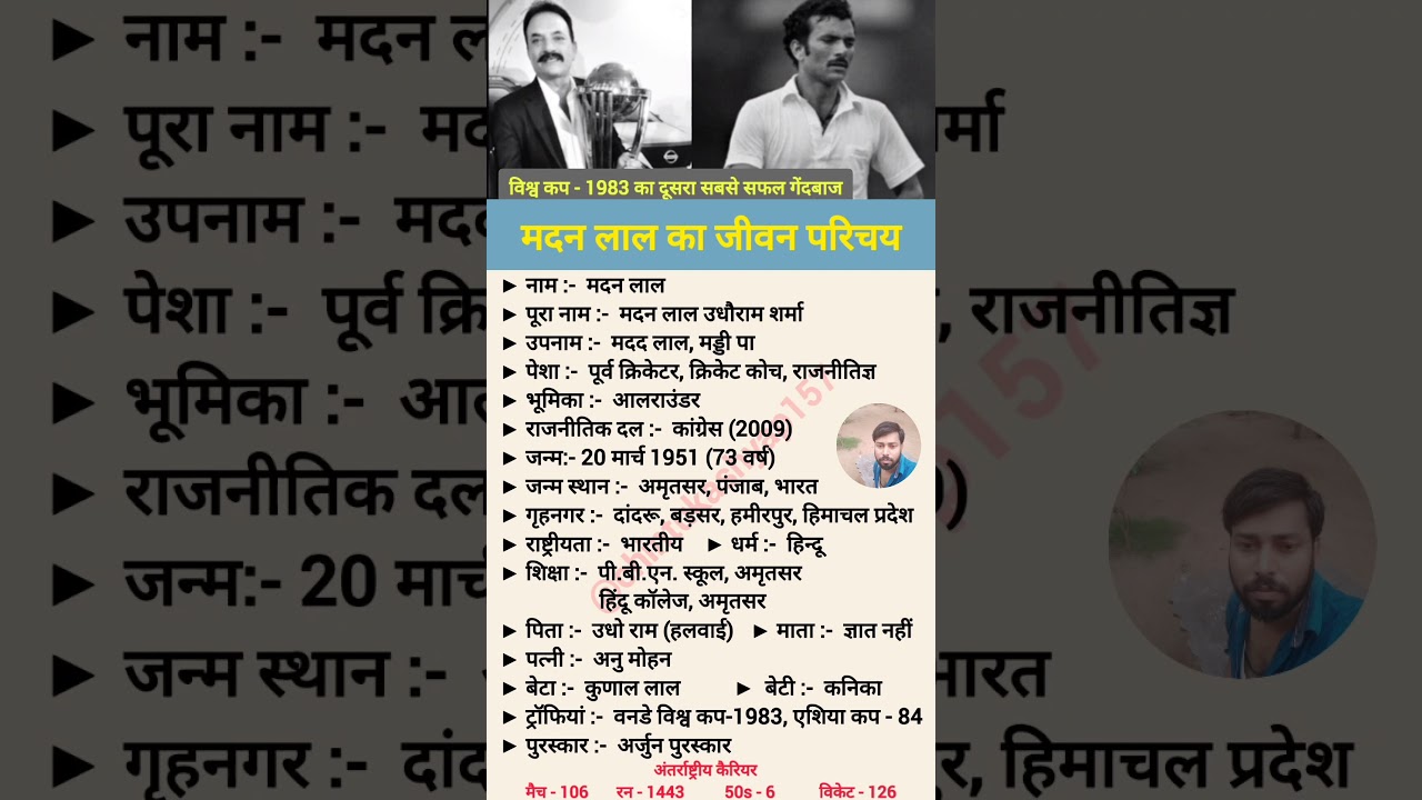 मदन लाल का जीवन परिचय // 