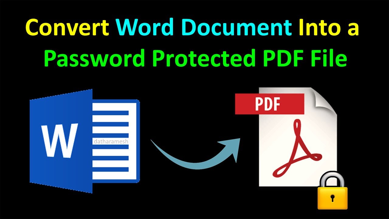 How To Convert A Word Document Into A Password Protected Pdf File Youtube