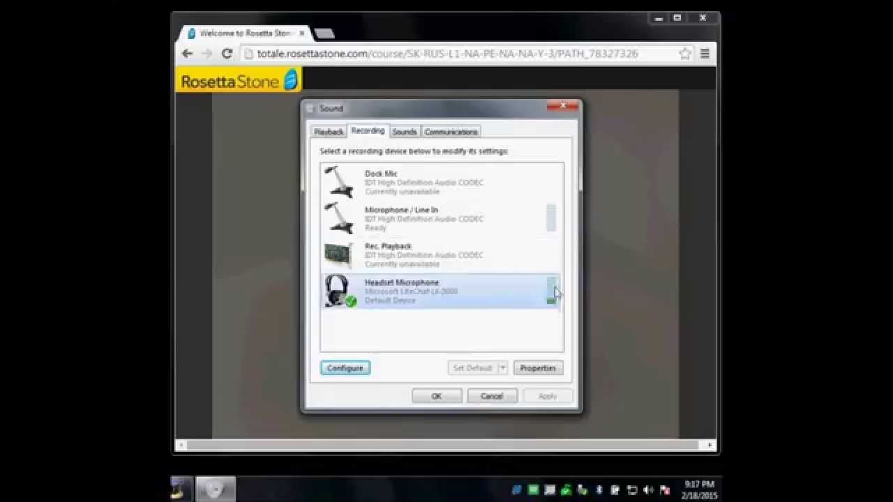 how to install rosetta stone microphone