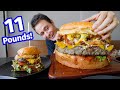 Supersize BURGER!! 🍔 Eating an 11 Pound GIANT BEEF Cheeseburger!!