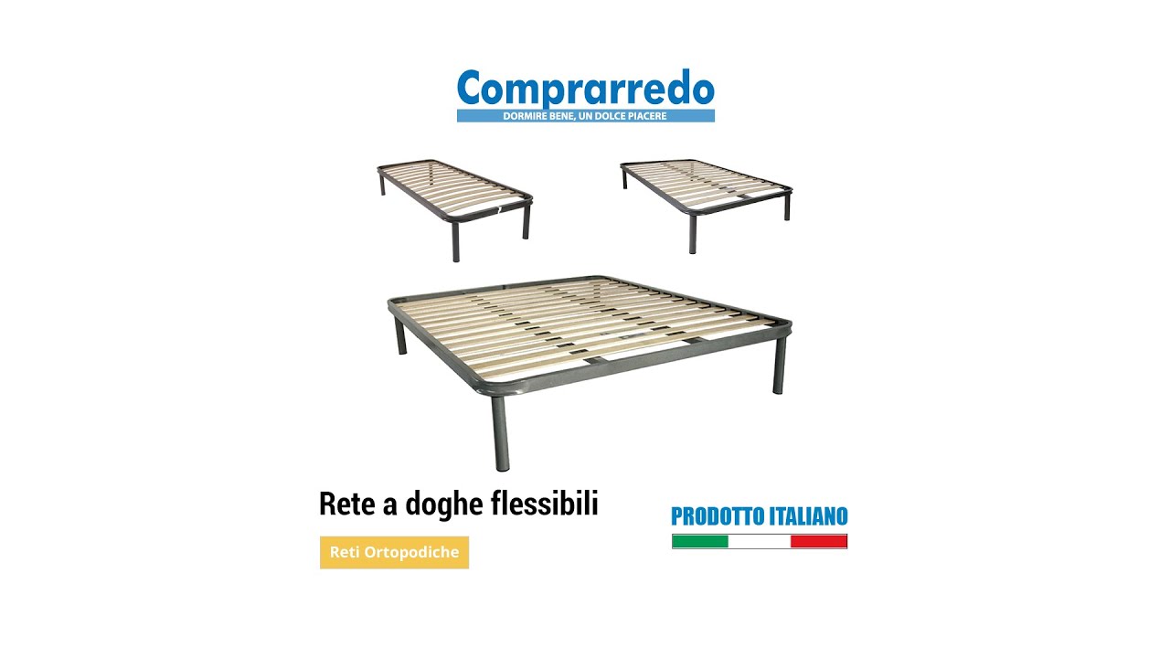 Rete per materasso a 18 doghe in faggio Con Tripla Barra Centrale  Matrimoniale 160x190 cm. 100% Made in Italy