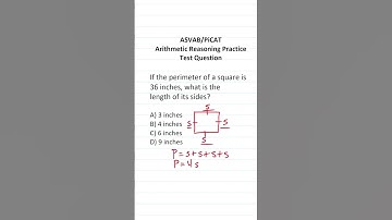 ASVAB/PiCAT Arithmetic Reasoning Practice Test Q: Perimeter of a Square #acetheasvab w/ #grammarhero