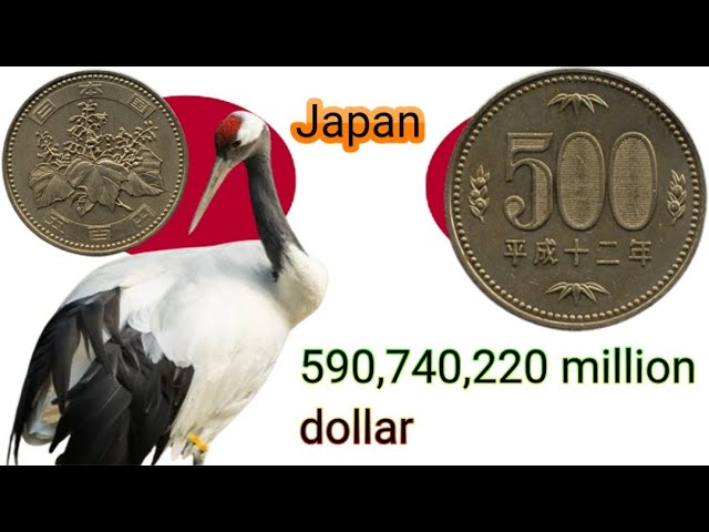 1985 (昭和六十年) (Showa 60) Japan 500 Yen Coin • Values