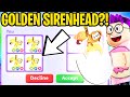Can We Hatch The New GOLDEN SIRENHEAD PET In ADOPT ME?! (JUSTIN GOT TRICKED!)
