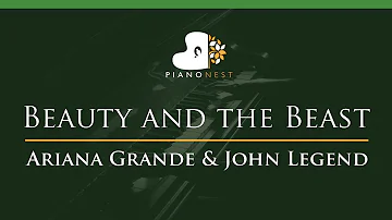 Ariana Grande & John Legend - Beauty and the Beast - LOWER Key (Piano Karaoke / Sing Along)