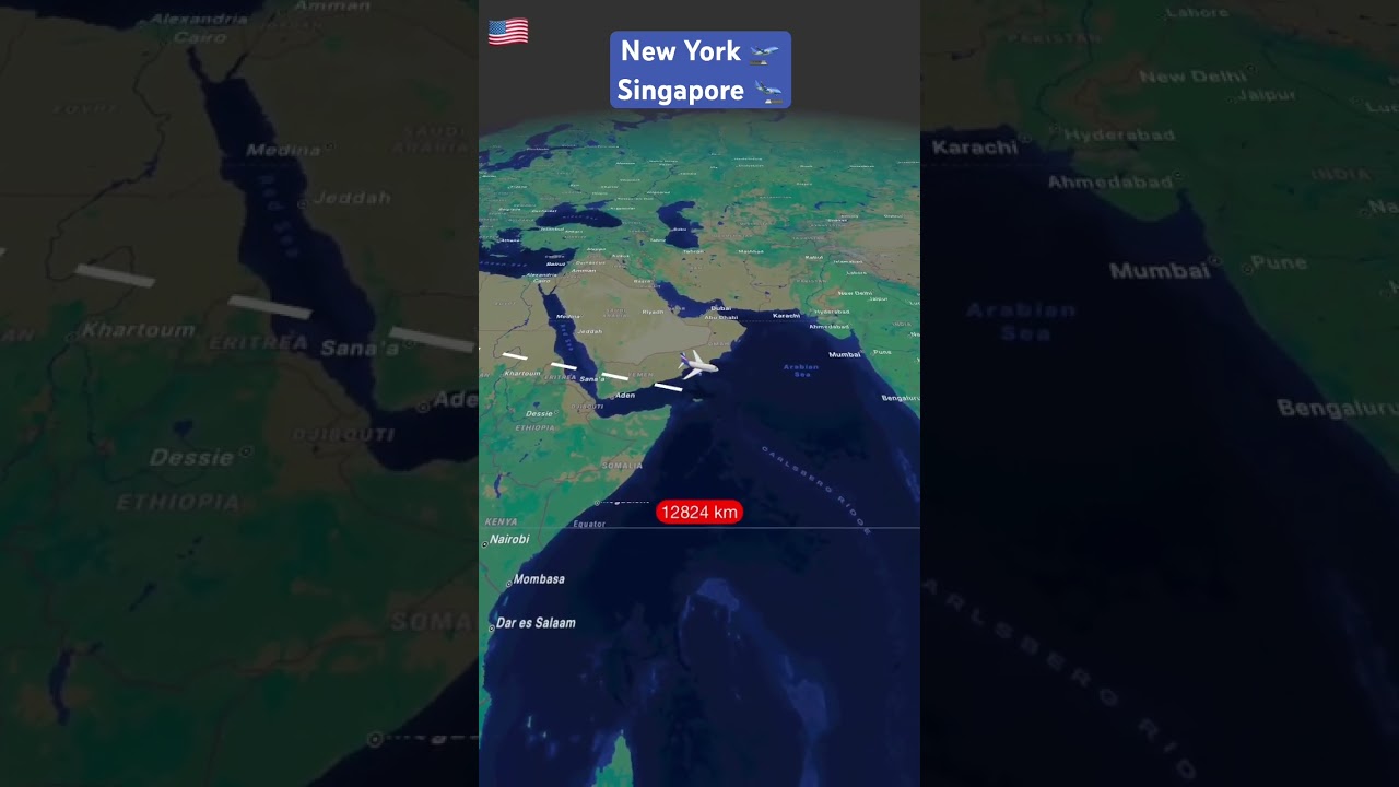 Flight from New York to Singapore ✈️ 