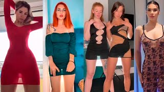 😱Transparent Dress Challenge😱[4K] Girls Without Underwear #50