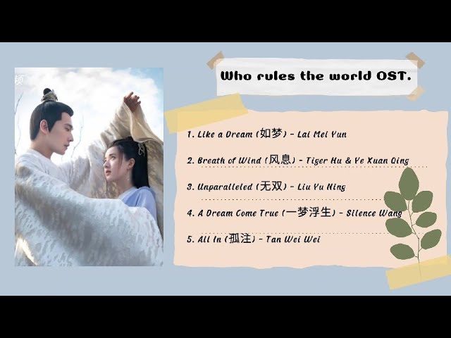 รวมเพลงประกอบซีรีส์จีนเรื่อง เทียบท้าปฐพี (Who rules the world OST.) class=