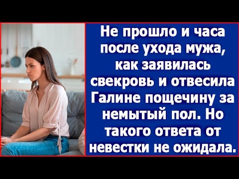 Не прошло и часа после ухода мужа, как заявилась свекровь и отвесила Свете пощечину.