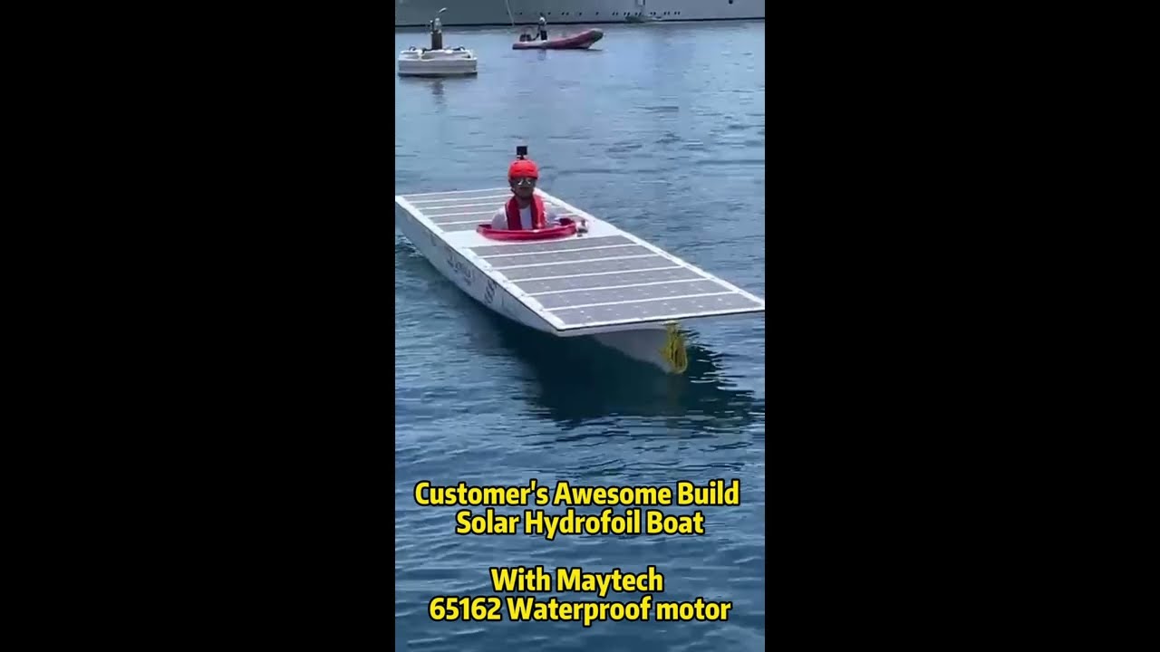 Customer's Awesome Build Solar Hydrofoil Boat With Maytech 65162 Waterproof Motor