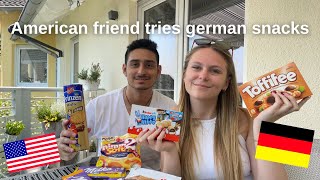 American friend tries German snacks for the first time!