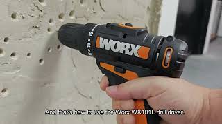 How to Use the Worx Drill Driver on Wood, Concrete & Screws (WX101L)