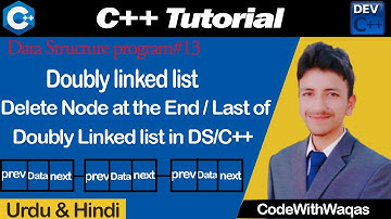 Delete Node at End or Last of doubly linked list in C++