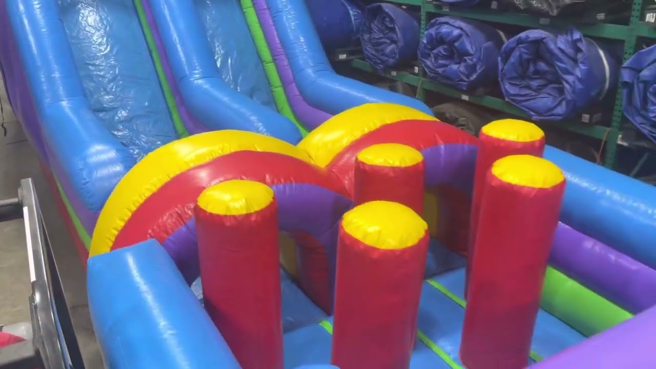 70 ft. Obstacle course rental from About to Bounce inflatable rentals.