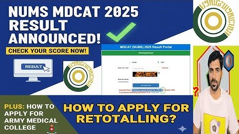 NUMS MDCAT 2025 RESULT ANNOUNCED! 🎉 Check Your Score & How to Apply for Retotalling Step-by-Step