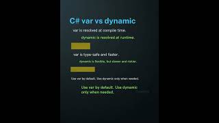 C# var vs dynamic | Compile Time vs Runtime