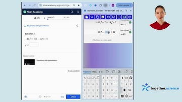 Equations with parentheses - Khan Academy Algebra I problem walk-through