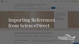 Importing References from ScienceDirect