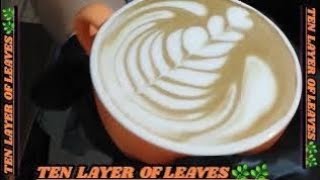Latte Coffee Wten Stack Layer Of Leafsramzp Official