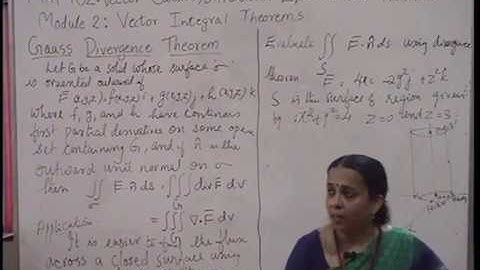 MAT102 Vector Calculus Differential Equations and Transforms Divergence Theorem Part III