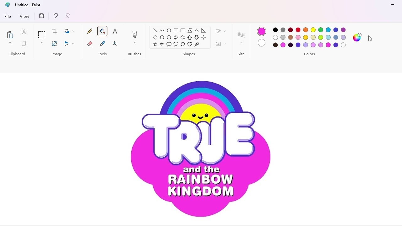 How to draw the True and the Rainbow Kingdom logo using MS Paint | How to draw on your computer