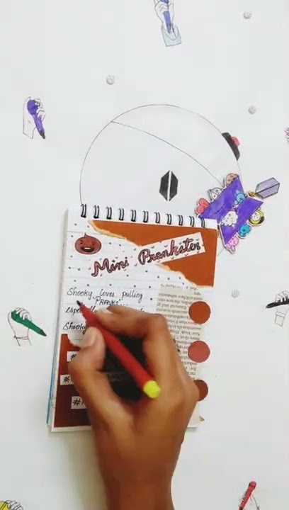 BT21 Shooky journal ideas💜/BT21 journal/Ot7 Queen DIY💜/#bts #btsdiy #btsshorts #bt21 #shooky #suga