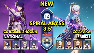 NEW Spiral Abyss 3.5 Floor 12 (9 Stars) First Clear C0 RAIDEN SHOGUN & C0 AYAKA - Genshin Impact