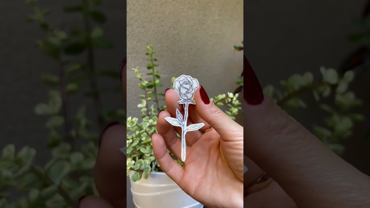 Fine Line Rose Temporary Tattoo 