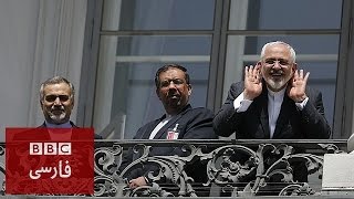 وزير خارجه ايران از بالكن به سوالات خبرنگاران پاسخ داد