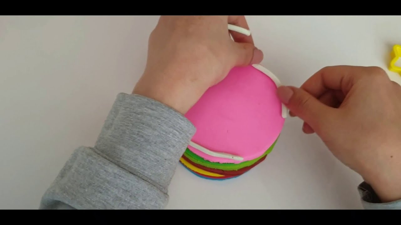 Oyun hamurundan yedi katlı pasta yapımı YouTube