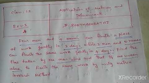 Class:12 , Exercise 1.3 problem 4 [Matrix inversion method]