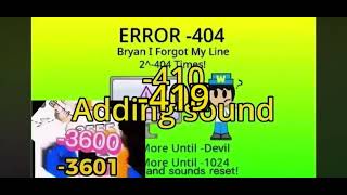 Error Bryan I Forgot My Line -404 To -450 Exports Min, -404 Max, -450