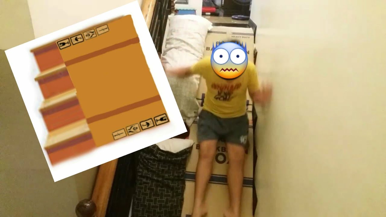 box fort slide in the stairs