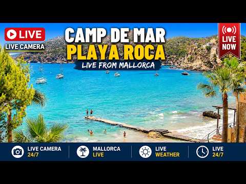 🌞 Mallorca Webcam Camp de Mar / Playa Roca | 4K UHD | 24/7 #beach  #Mallorca #Balearics #CampdeMar
