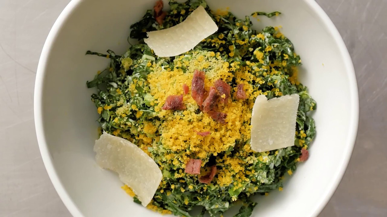 Test Kitchen Episode 15 Kale Caesar with Cured Yolk YouTube
