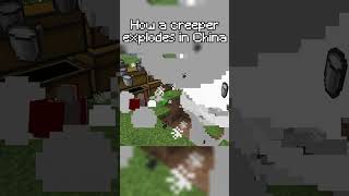 Creeper exploding in different countries #minecraft #fyp #trending