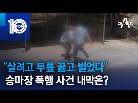 “살려고 무릎 꿇고 빌었다”…승마장 폭행 사건 내막은? | 뉴스TOP 10