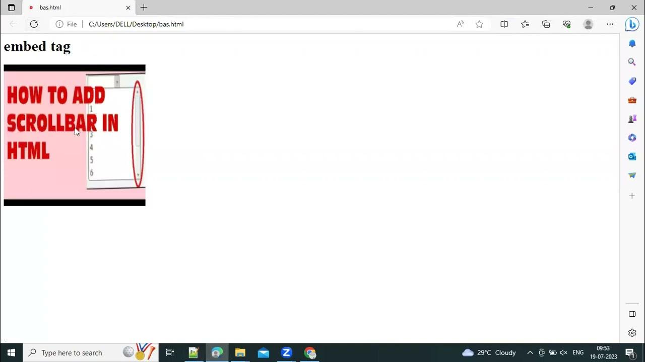 How to use embed tag in HTML | Add image using embed tag html - YouTube