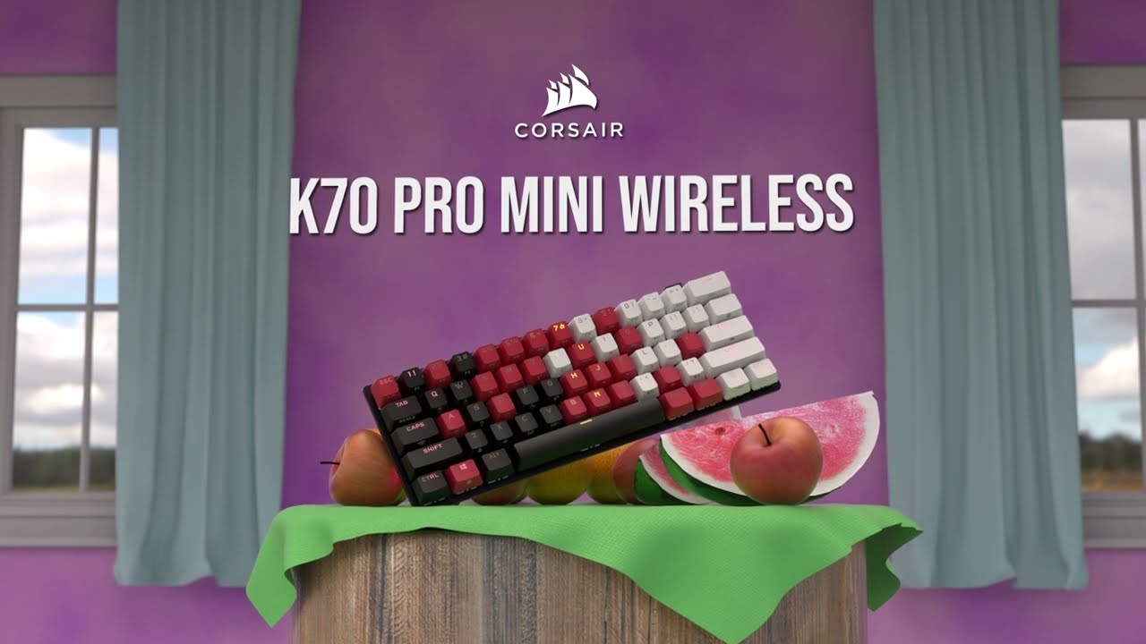 Corsair K70 Pro Mini Wireless RGB 60% Clavier Mécanique de Jeu -  Commutateurs Cherry MX Red - Capuchons de Touches PBT Double-Shot -  Compatible iCUE - PC, Mac, PS5, PS4, Xbox 