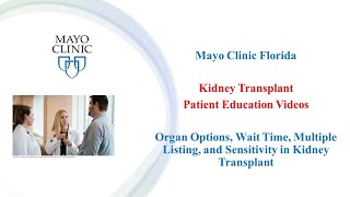 Organ Options, Wait Time, Multiple Listing, and Sensity in Kidney Transplant