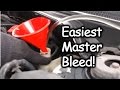 Bleed Brake Master Cylinder  While On Car WITHOUT Bench Bleeding Done Alone-No Partner!