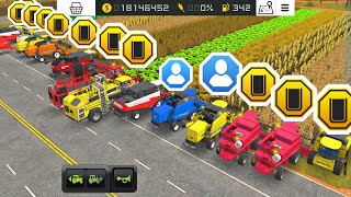 $0 Vs $19000000 Money | Use Multiple Harvester With Max Harvest In Fs18 | Fs 18 Multiplayer | #fs18